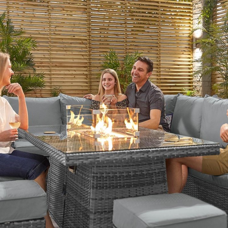 Cambridge compact corner dining set online with fire pit table